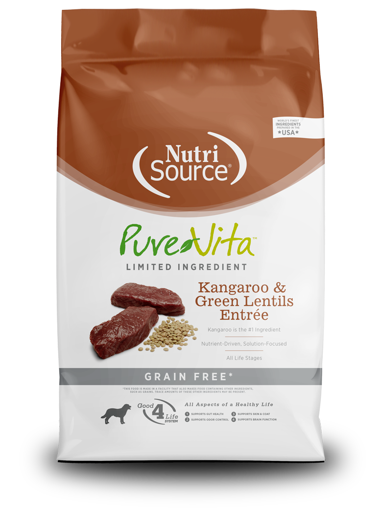 NutriSource PureVita Kangaroo Green Lentils Entr e Dog Food