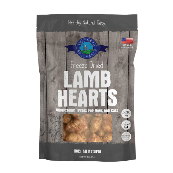 Shepherd Boy Farms Lamb Hearts Freeze Dried Treats