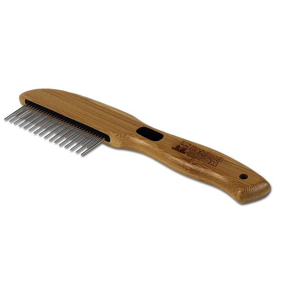 Bamboo Groom Rotating Pin Comb with 31 Rounded Pins