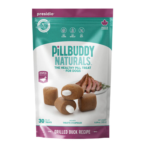 Presidio Dog Pill Buddy Naturals Pill Hiding Treats For Dogs (30 Count Grilled Duck)