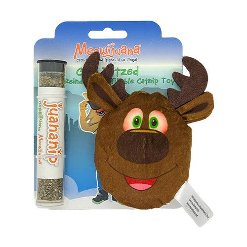 Meowijuana Get Blitzed Refillable Reindeer Catnip Cat Toy