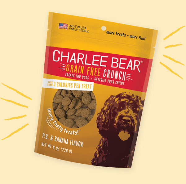 Charlee Bear Grain Free Crunch Peanut Butter & Banana Flavor Dog Treats (8-oz) Charlee Bear Grain Free Crunch Peanut Butter & Banana Flavor Dog Treats (8-oz)