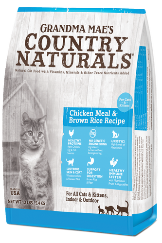 Grandma Mae's Country Naturals Chicken Meal & Brown Rice Recipe for Cats & Kittens