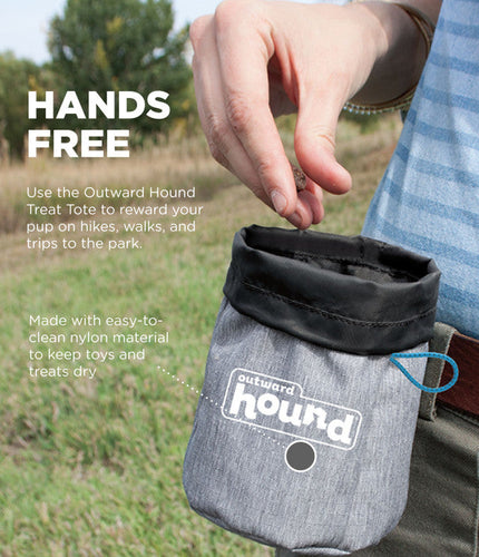 Outward Hound Treat Tote Hands-Free Dog Training Pouch (One-Size, Grey)