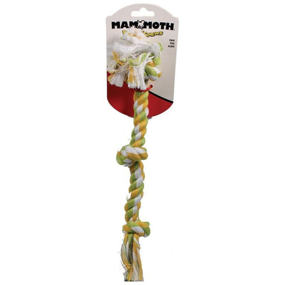 MAMMOTH FLOSSY CHEWS COLOR 3 KNOT ROPE TUG (15 IN, MULTI)